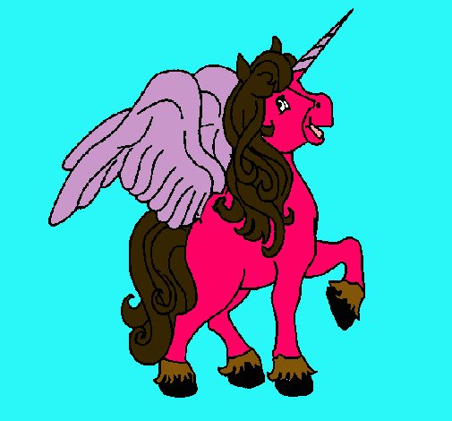 Dibujo Unicornio con alas pintado por MADAY