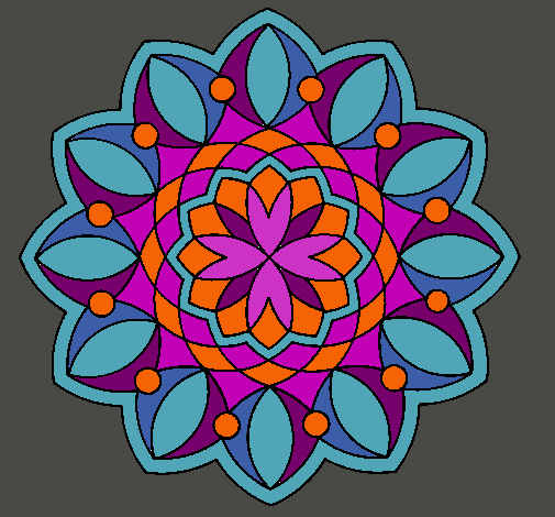 Dibujo Mandala 3 pintado por blanca