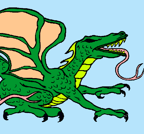 Dibujo Dragón réptil pintado por mariocl