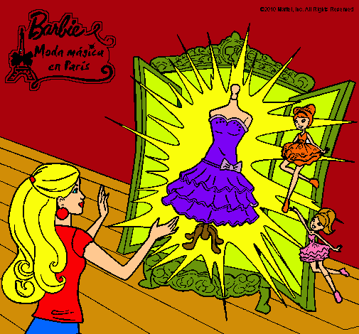 Dibujo El vestido mágico de Barbie pintado por amalia