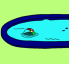 Dibujo Pelota en la piscina pintado por felixnavarro