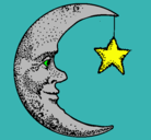 Dibujo Luna y estrella pintado por patrii