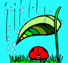 Dibujo Mariquita protegida de la lluvia pintado por gusi