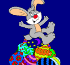 Dibujo Conejo de Pascua pintado por 86153