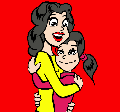 Dibujo Madre e hija abrazadas pintado por YULI136