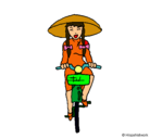 Dibujo China en bicicleta pintado por nataliaguay