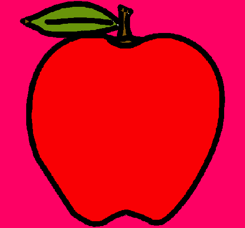 Dibujo manzana pintado por amalia