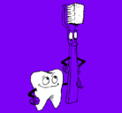 Dibujo Muela y cepillo de dientes pintado por oscardaniel5