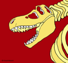 Dibujo Esqueleto tiranosaurio rex pintado por amarocepeda