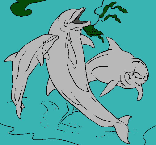 Dibujo Delfines jugando pintado por sandra21