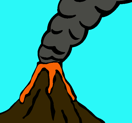 Dibujo Volcán pintado por yola