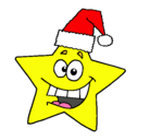 Dibujo estrella de navidad pintado por lolart