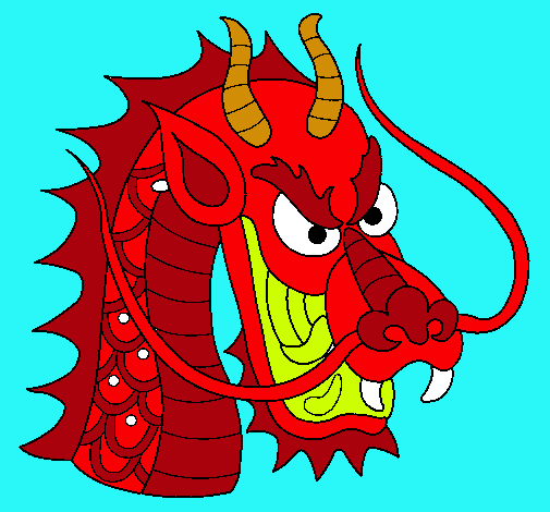 Dibujo Cabeza de dragón pintado por OLALLA