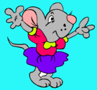 Dibujo Rata con vestido pintado por guiliana