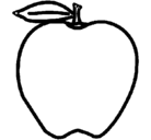 Dibujo manzana pintado por gris