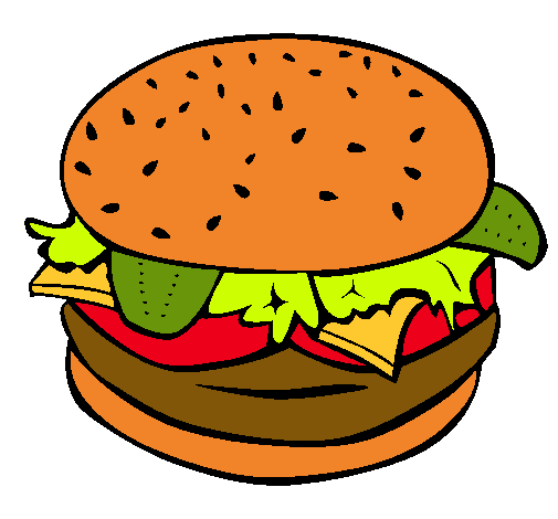 Dibujo Hamburguesa completa pintado por vampiresa