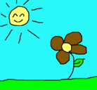 Dibujo Sol y flor 2 pintado por IVANCITO