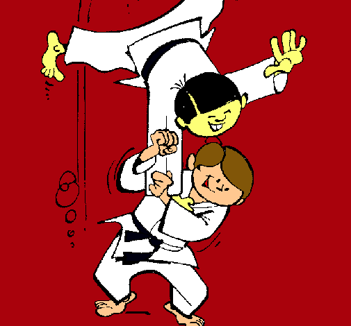 Dibujo Judo pintado por enana