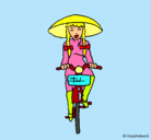 Dibujo China en bicicleta pintado por evi365