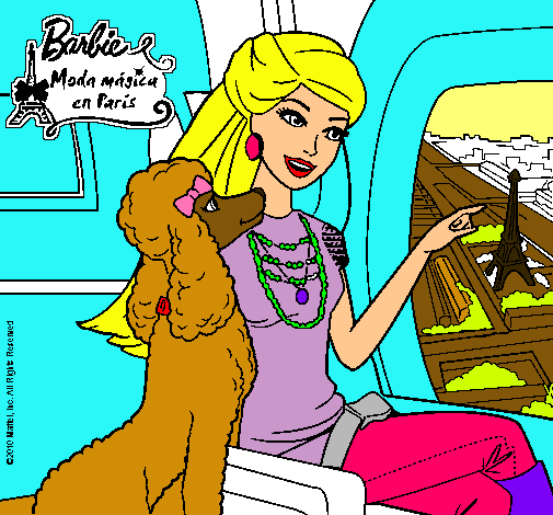 Dibujo Barbie llega a París pintado por Enredada__
