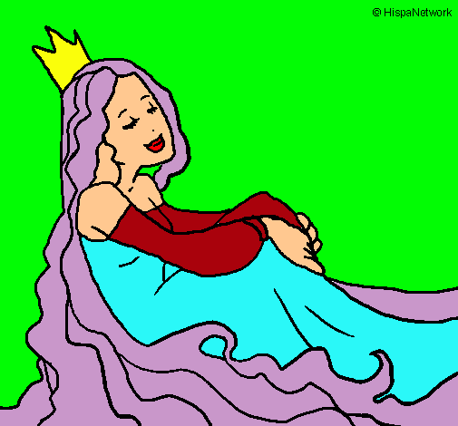 Dibujo Princesa relajada pintado por blancuchi