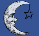 Dibujo Luna y estrella pintado por firebluoom