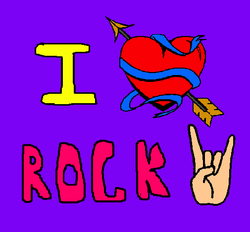 Dibujo I love rock pintado por YULI136