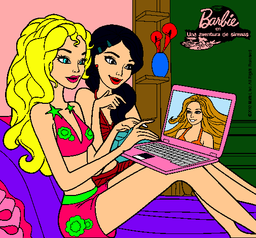 Dibujo Barbie chateando pintado por Maribebe