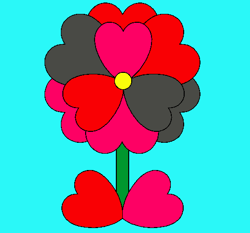 Dibujo Flor de corazones pintado por martin19