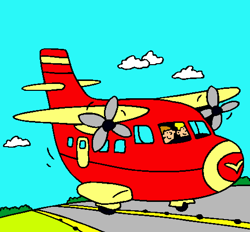 Dibujo Avión despegando pintado por sandra21