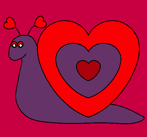 Dibujo Caracol corazón pintado por marit