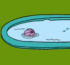 Dibujo Pelota en la piscina pintado por rosser