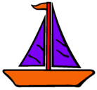 Dibujo Barco velero pintado por barquillo