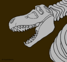 Dibujo Esqueleto tiranosaurio rex pintado por checo