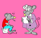 Dibujo Doctor y paciente ratón pintado por jareny