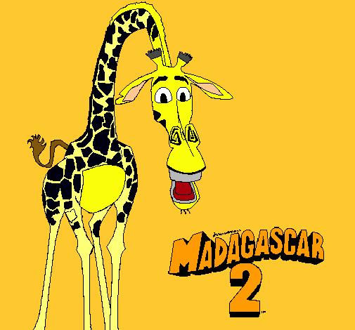 Dibujo Madagascar 2 Melman pintado por pipefili