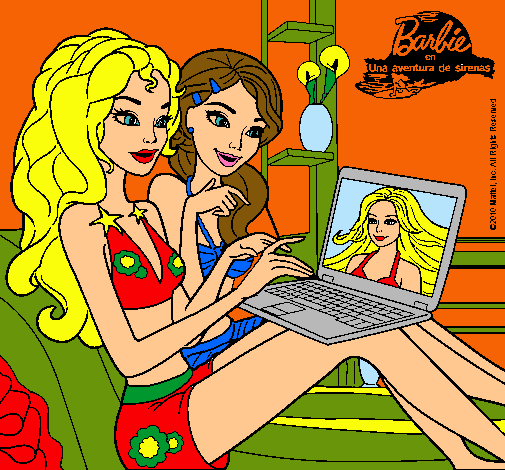 Dibujo Barbie chateando pintado por amalia