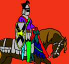 Dibujo Caballero a caballo pintado por pelin