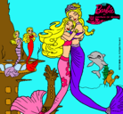Dibujo Barbie sirena y la reina sirena pintado por maite1162