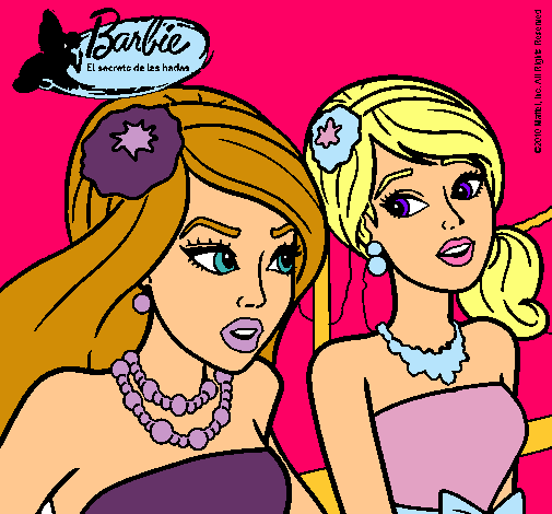 Dibujo Barbie y su amiga pintado por maliri