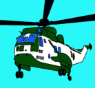 Dibujo Helicóptero al rescate pintado por tren