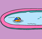 Dibujo Pelota en la piscina pintado por petronila