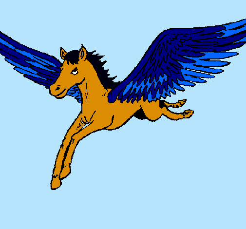 Dibujo Pegaso al vuelo pintado por karito2611