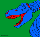 Dibujo Esqueleto tiranosaurio rex pintado por chuki