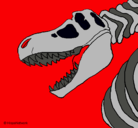 Dibujo Esqueleto tiranosaurio rex pintado por borjakanis