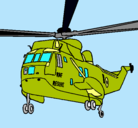 Dibujo Helicóptero al rescate pintado por metal