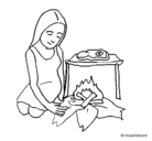 Dibujo Mujer cocinando pintado por name