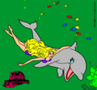 Dibujo Barbie y delfín pintado por maite1162
