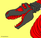 Dibujo Esqueleto tiranosaurio rex pintado por haahhahafdf