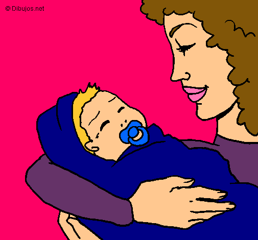 Dibujo Madre con su bebe II pintado por itz26